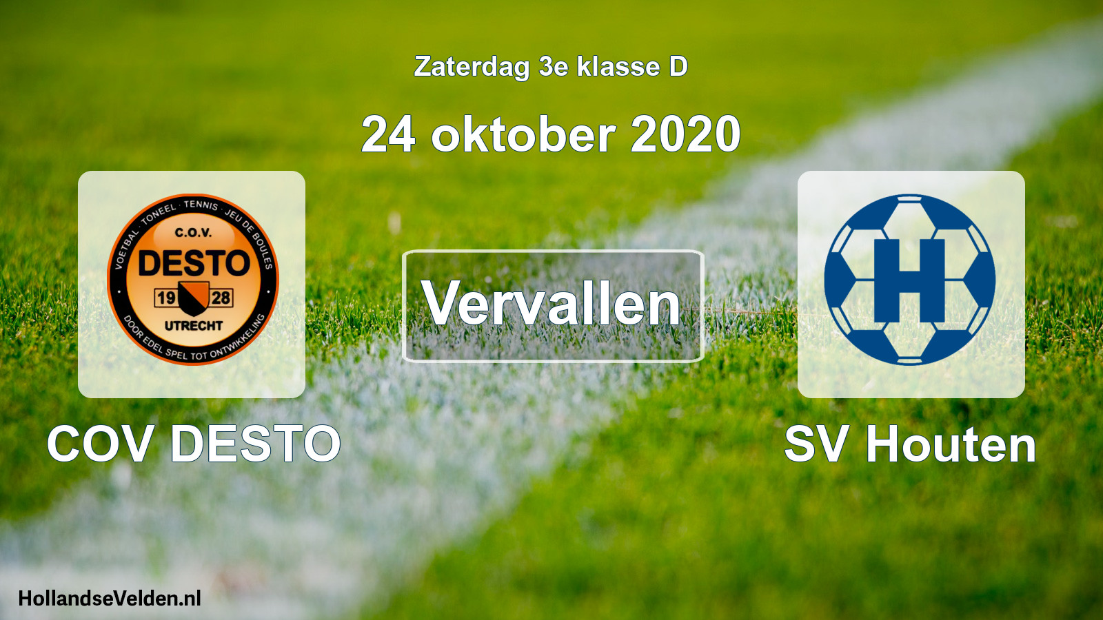 Scheduled Match: COV DESTO - SV Houten (24 October 2020)