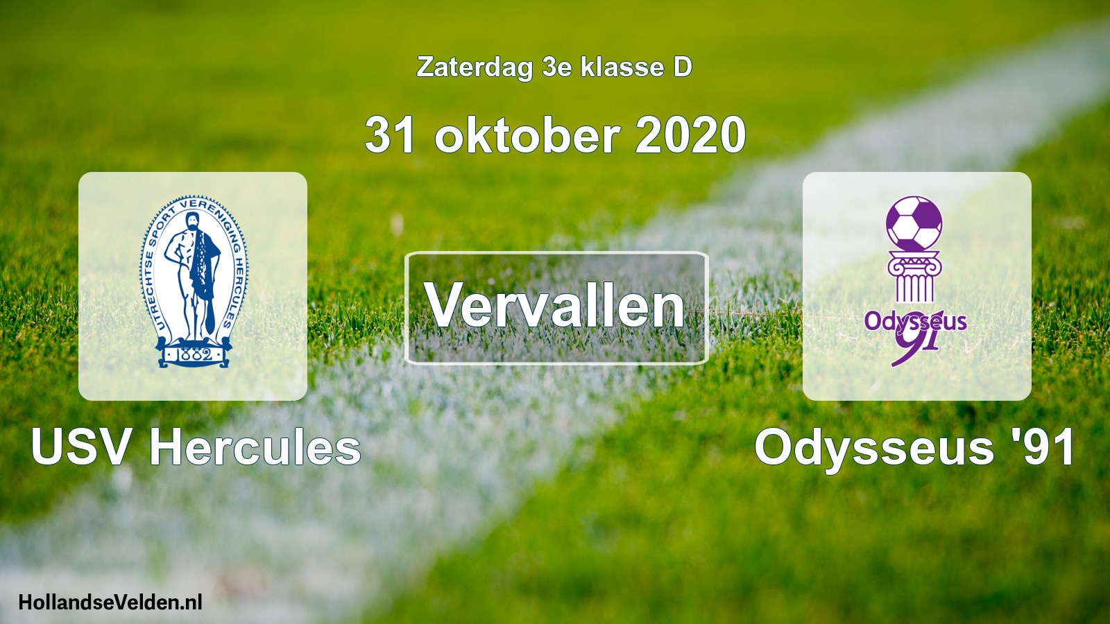 Scheduled Match: USV Hercules - Odysseus '91 (31 October 2020)