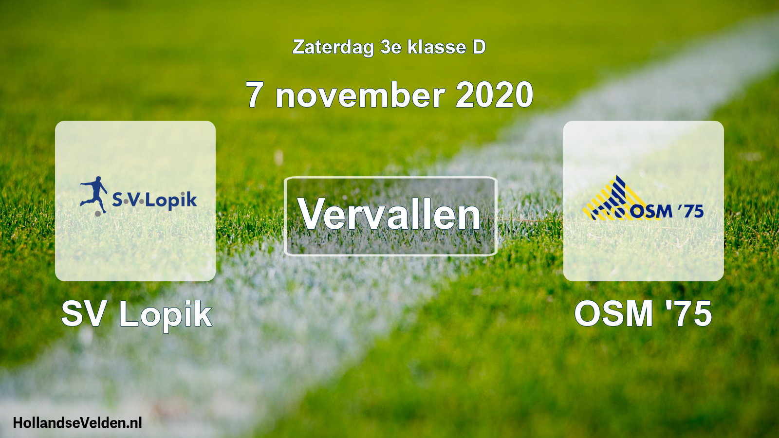 Scheduled Match: SV Lopik - OSM '75 (7 November 2020)