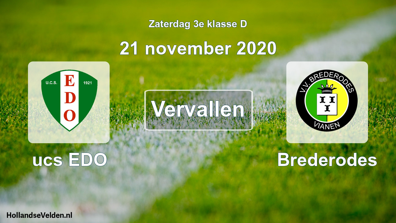 Scheduled Match: ucs EDO - Brederodes (21 November 2020)