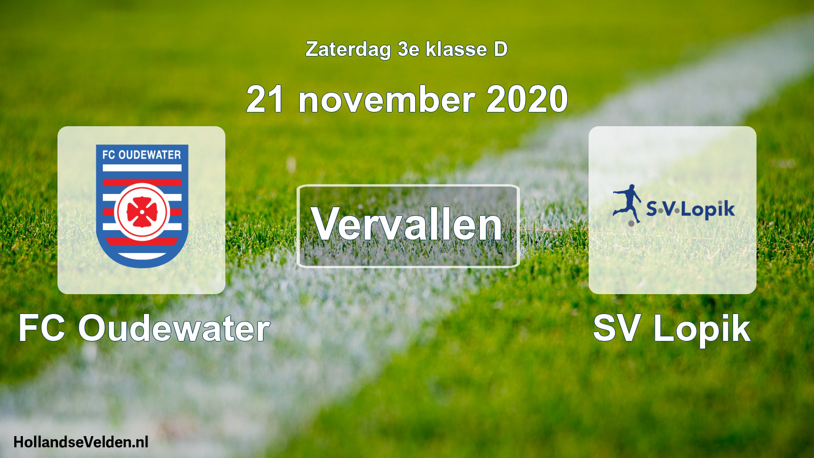 Scheduled Match: FC Oudewater - SV Lopik (21 November 2020)
