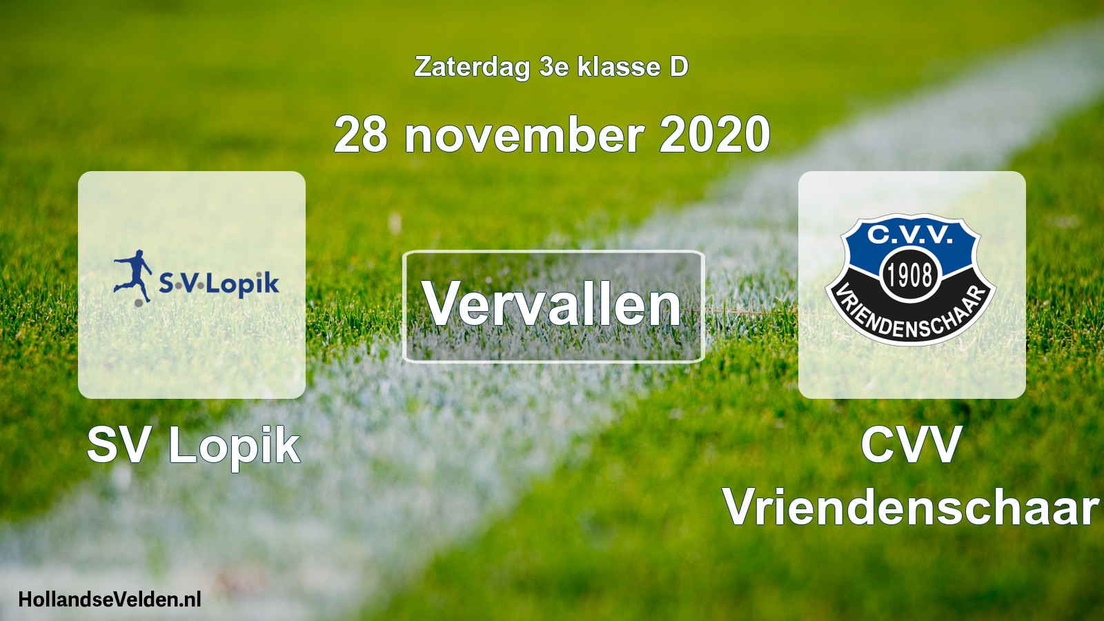 Scheduled Match: SV Lopik - CVV Vriendenschaar (28 November 2020)