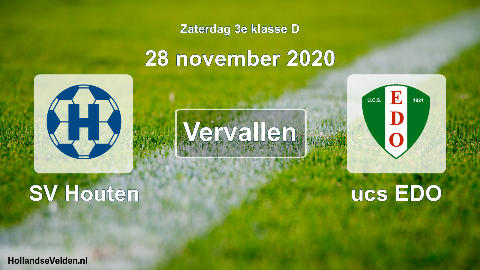 Scheduled Match: SV Houten - ucs EDO (28 November 2020)