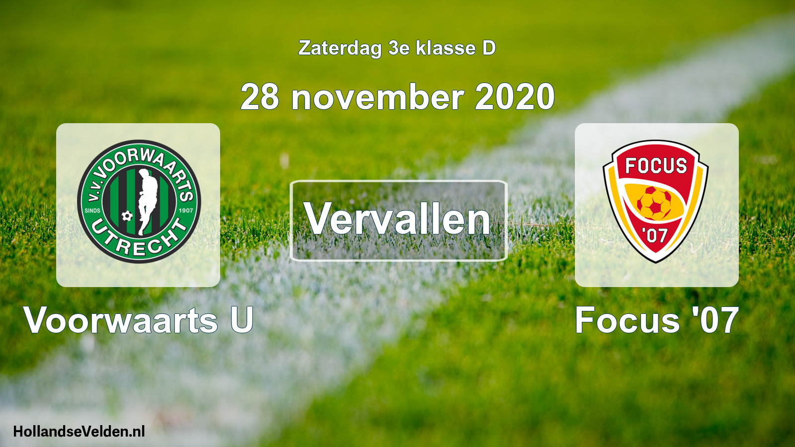Scheduled Match: Voorwaarts U - Focus '07 (28 November 2020)