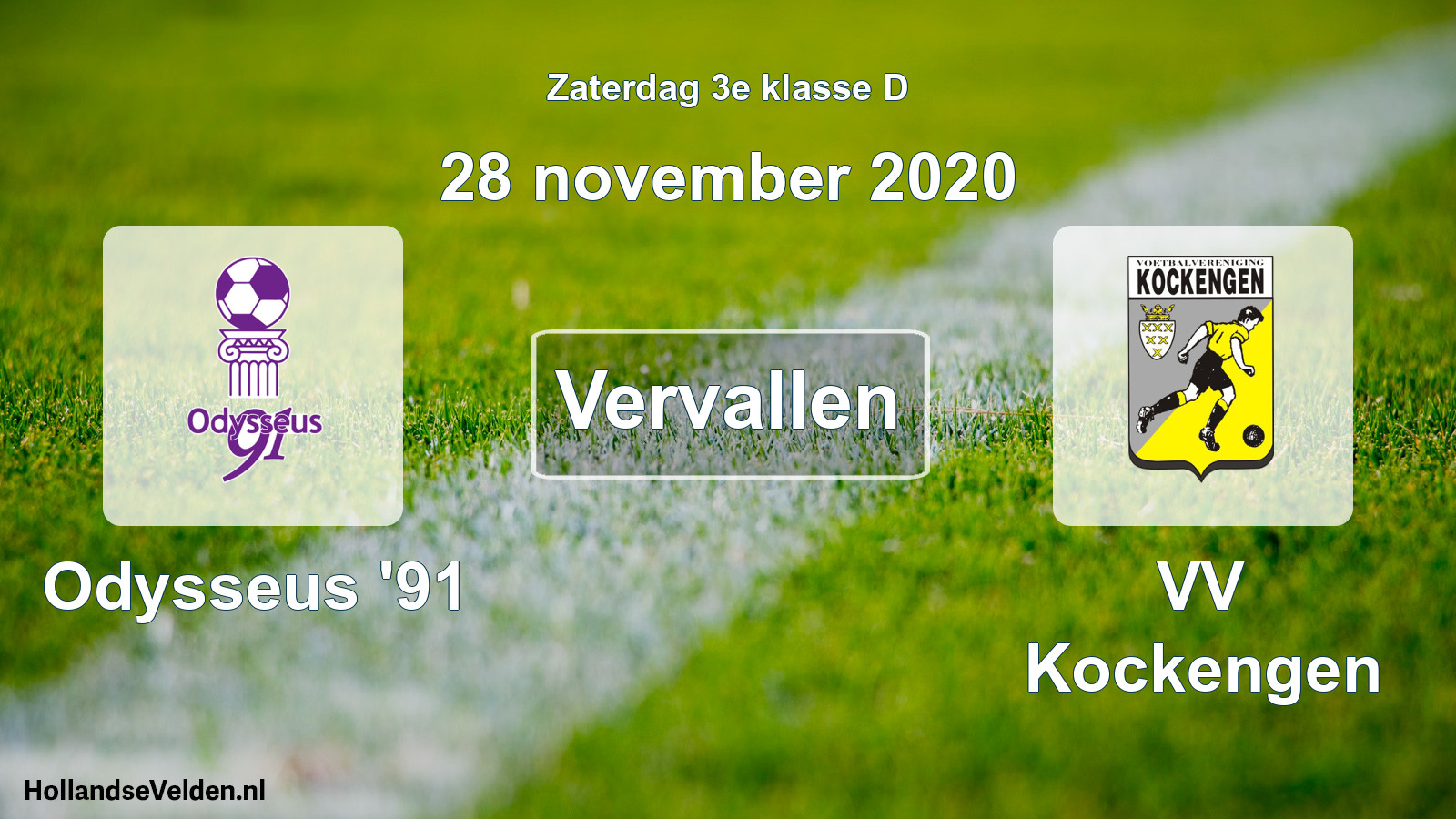 Scheduled Match: Odysseus '91 - VV Kockengen (28 November 2020)