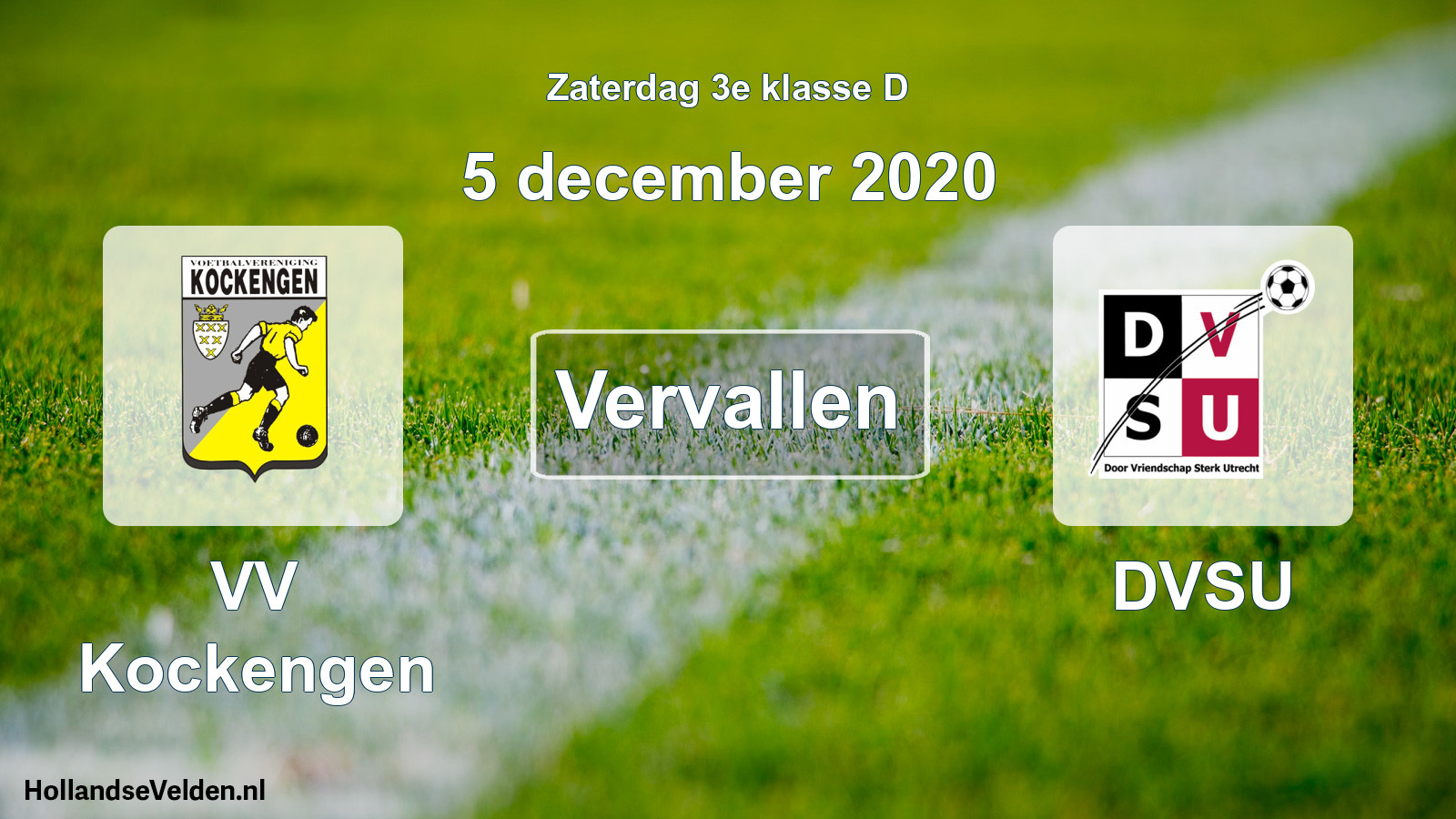 Scheduled Match: VV Kockengen - DVSU (5 December 2020)