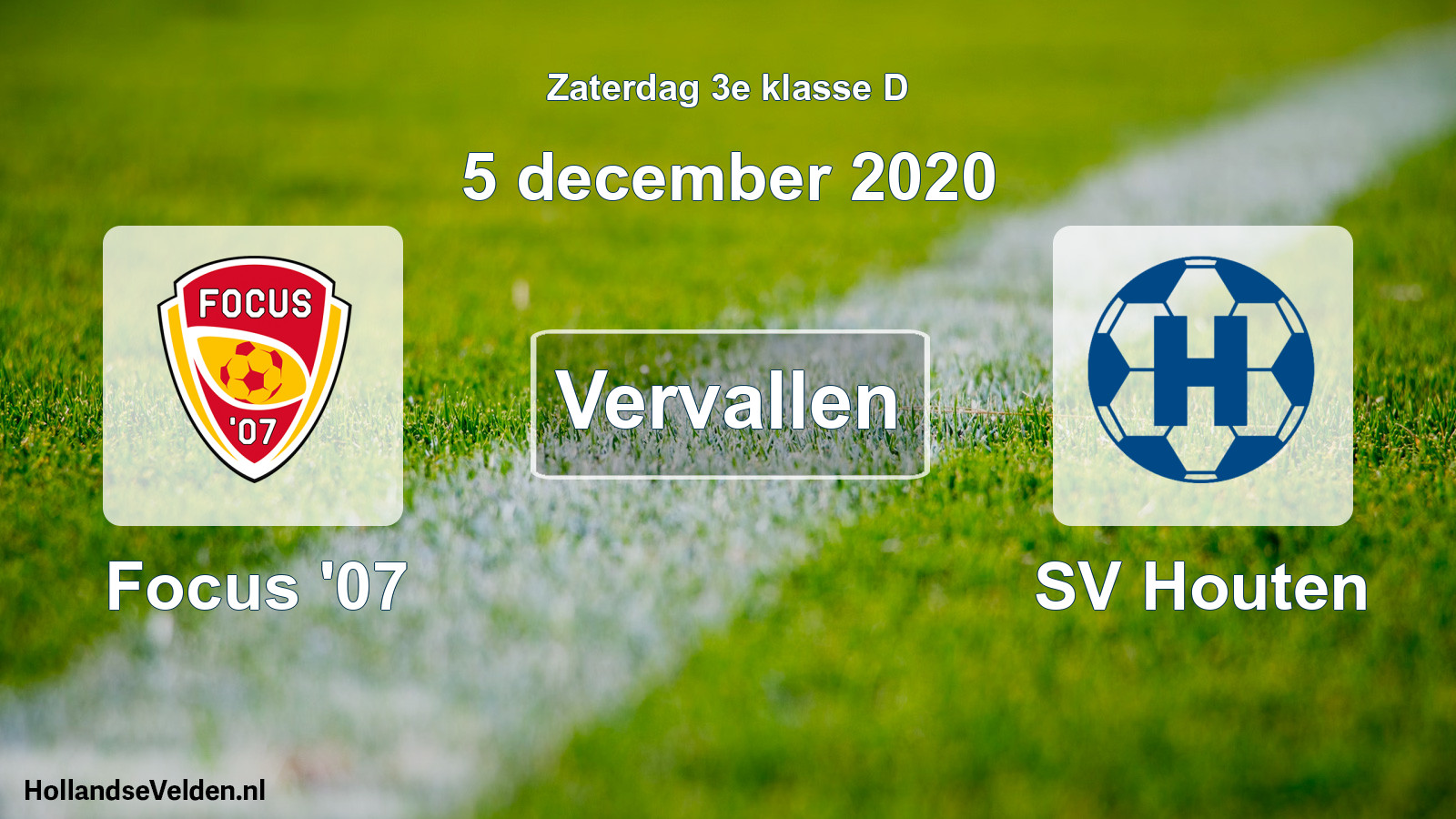 Scheduled Match: Focus '07 - SV Houten (5 December 2020)