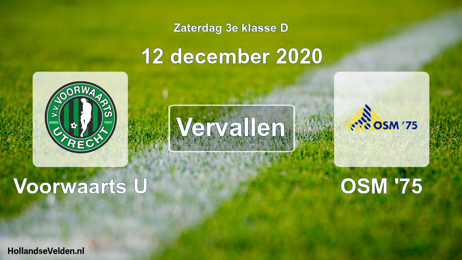 Scheduled Match: Voorwaarts U - OSM '75 (12 December 2020)