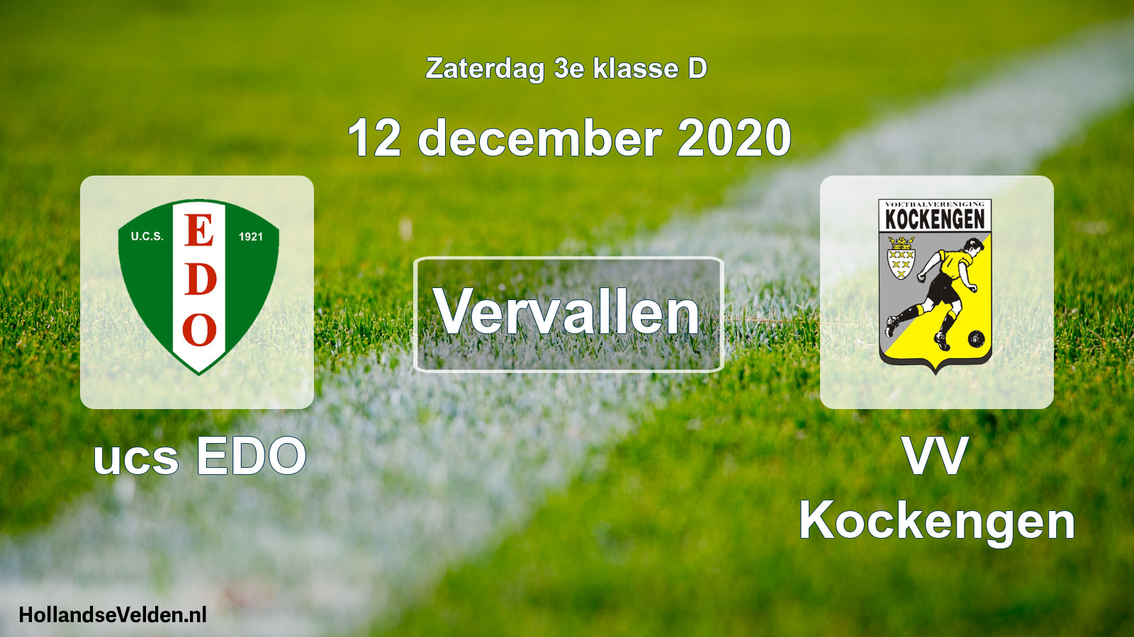Scheduled Match: ucs EDO - VV Kockengen (12 December 2020)