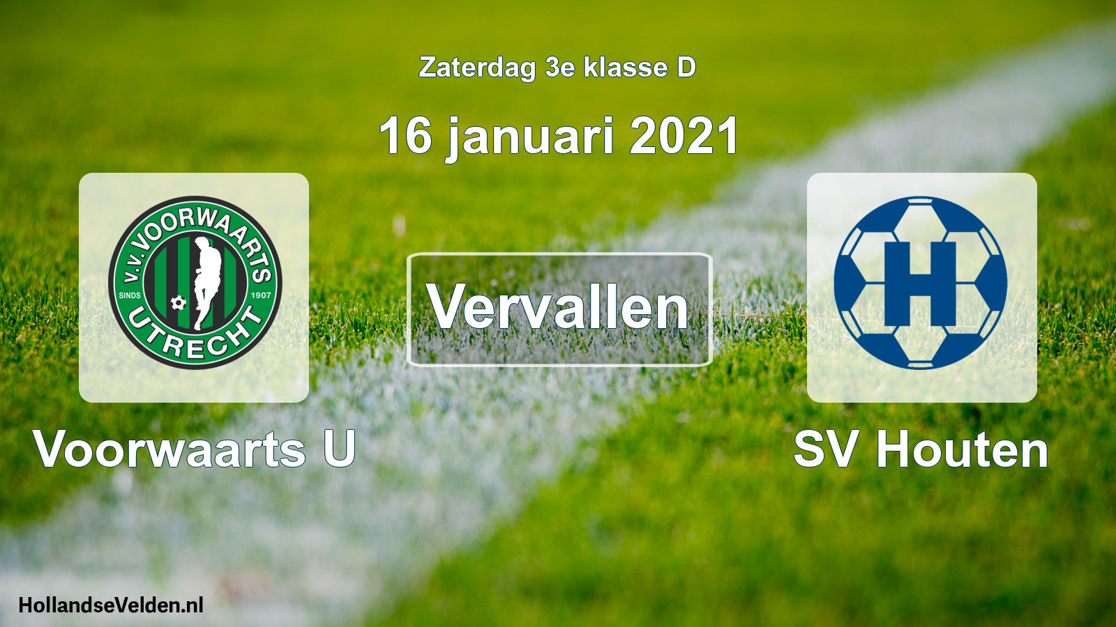 Scheduled Match: Voorwaarts U - SV Houten (16 January 2021)