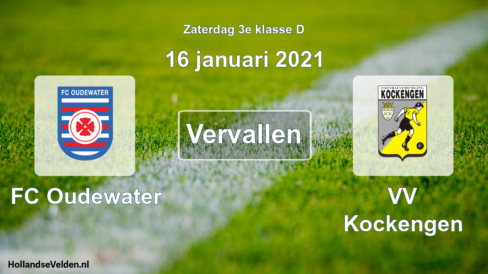 Scheduled Match: FC Oudewater - VV Kockengen (16 January 2021)
