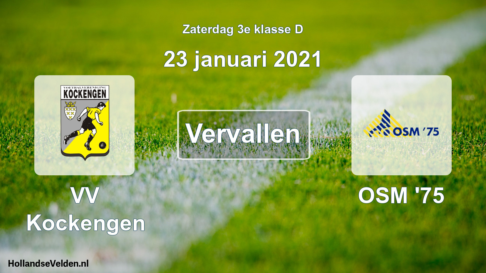 Scheduled Match: VV Kockengen - OSM '75 (23 January 2021)