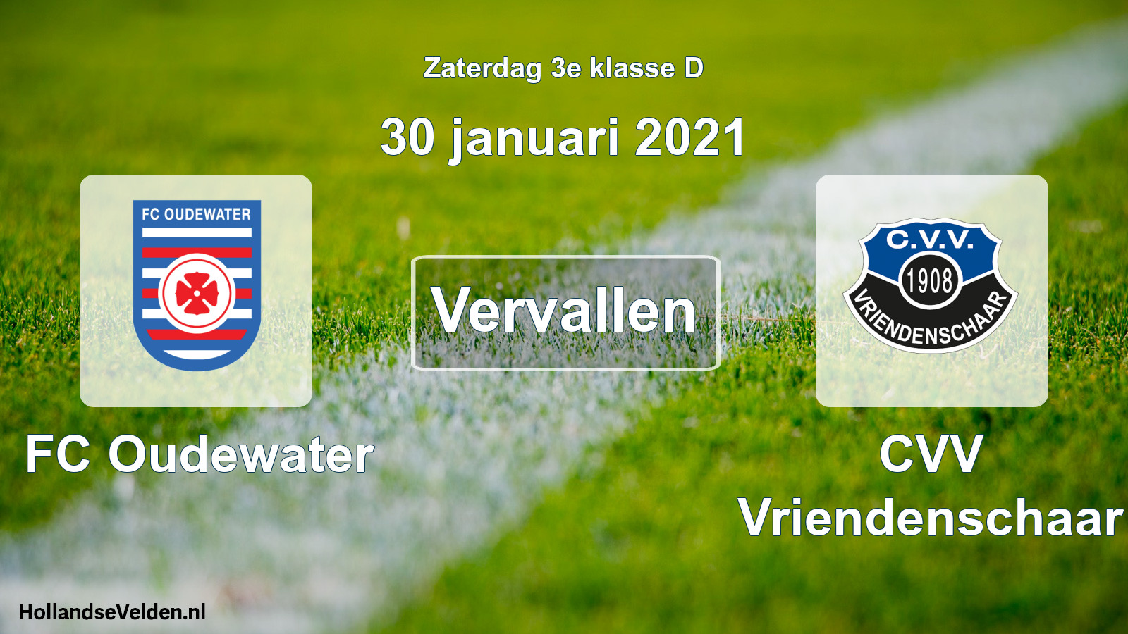 Scheduled Match: FC Oudewater - CVV Vriendenschaar (30 January 2021)