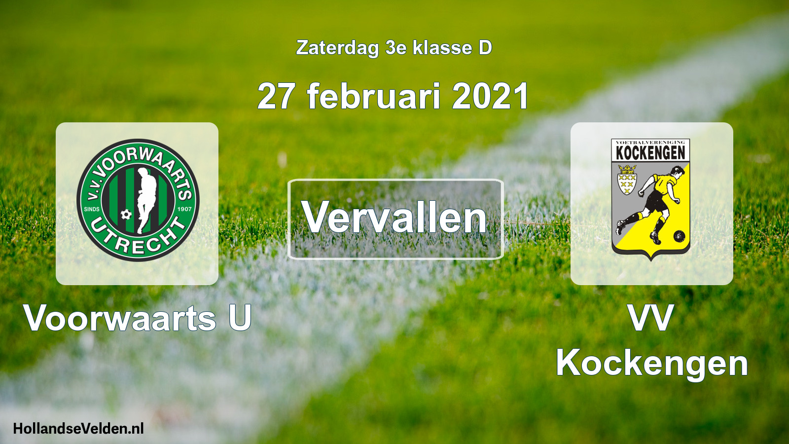 Scheduled Match: Voorwaarts U - VV Kockengen (27 February 2021)