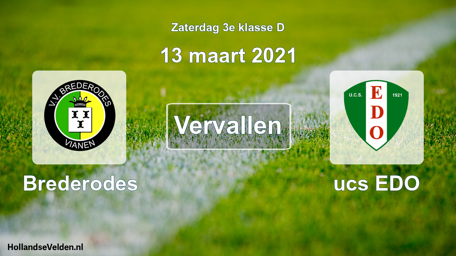 Scheduled Match: Brederodes - ucs EDO (13 March 2021)