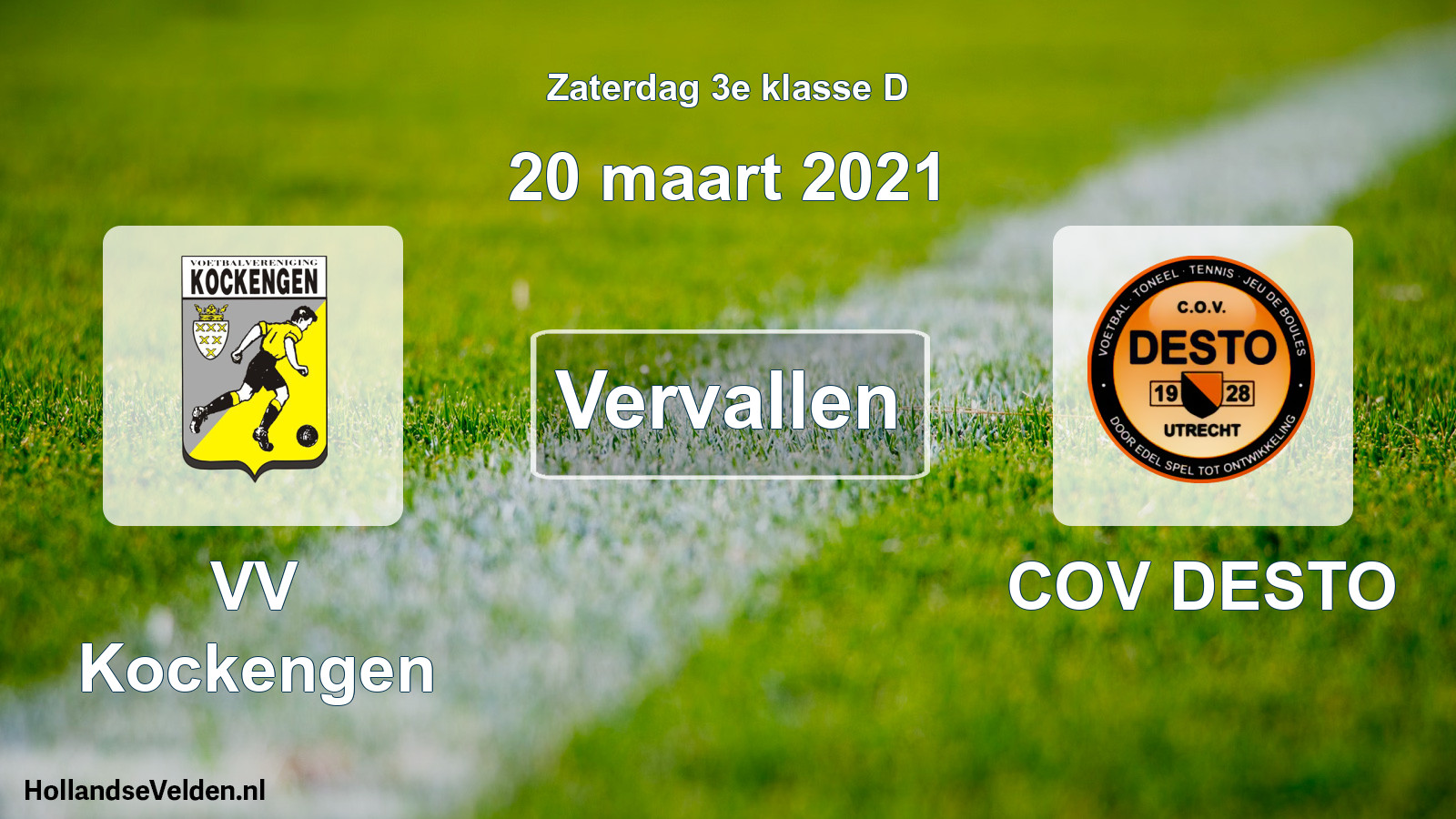 Scheduled Match: VV Kockengen - COV DESTO (20 March 2021)