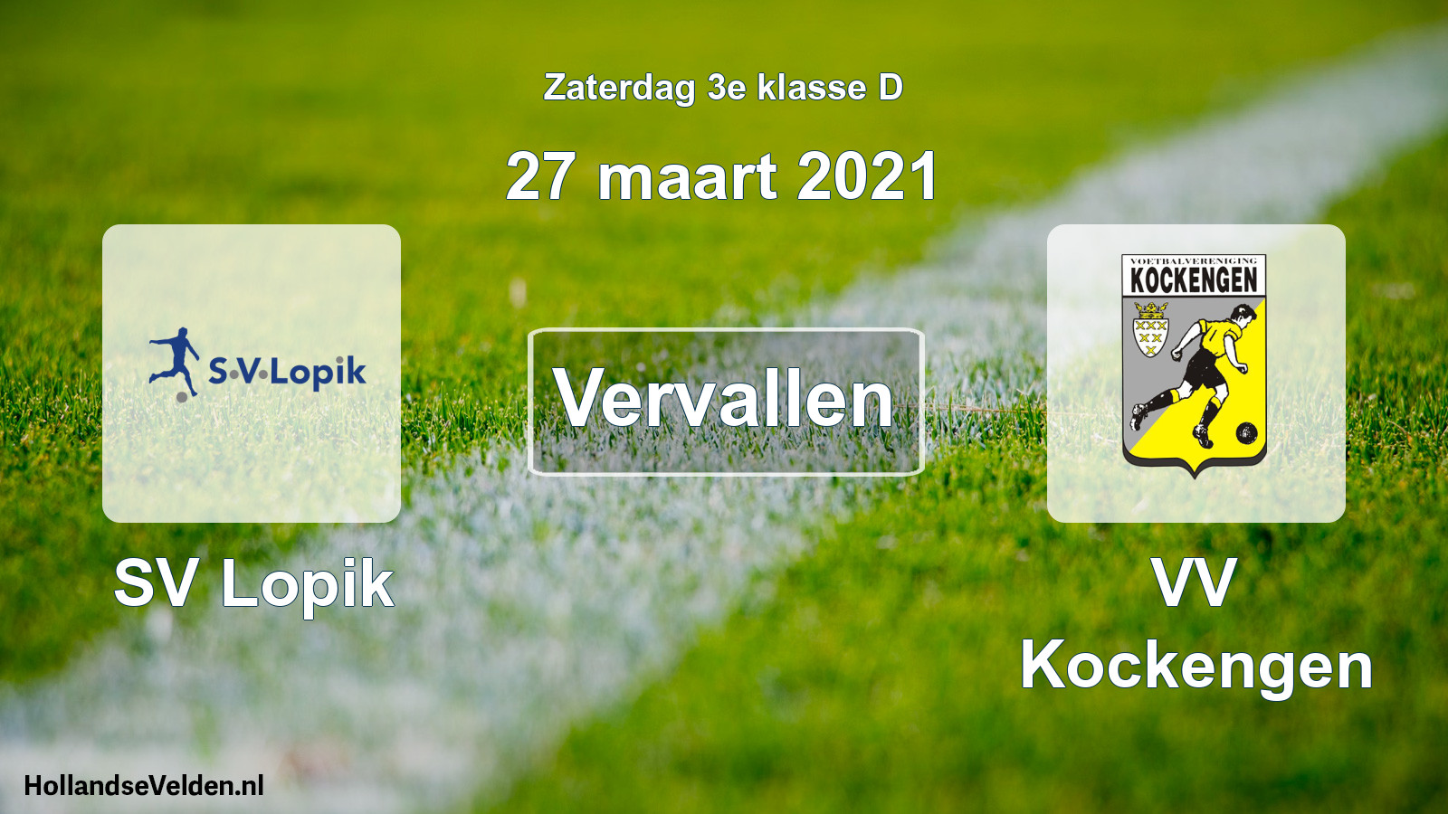 Scheduled Match: SV Lopik - VV Kockengen (27 March 2021)