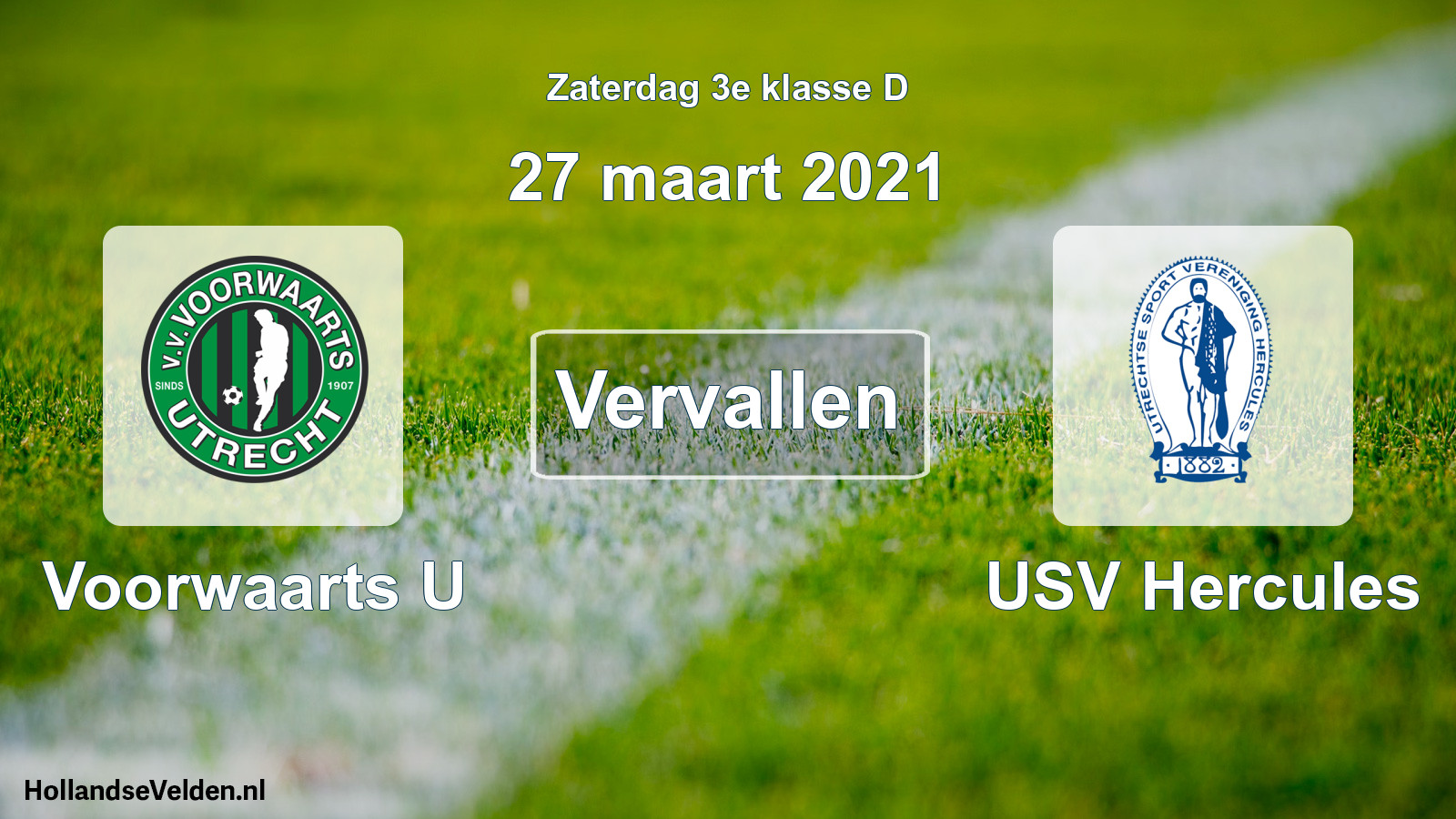 Scheduled Match: Voorwaarts U - USV Hercules (27 March 2021)