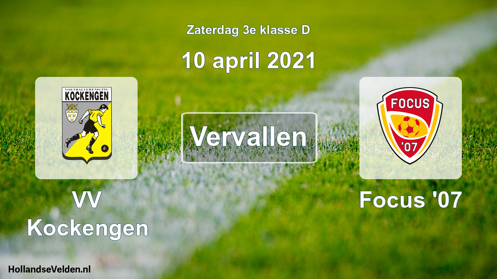 Scheduled Match: VV Kockengen - Focus '07 (10 April 2021)