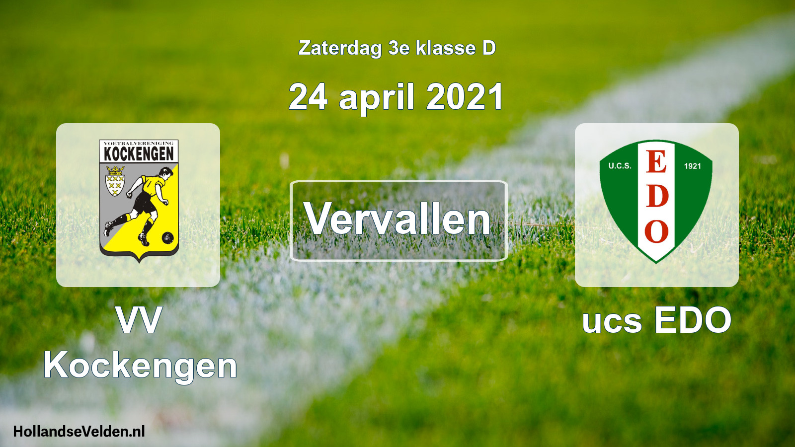 Scheduled Match: VV Kockengen - ucs EDO (24 April 2021)