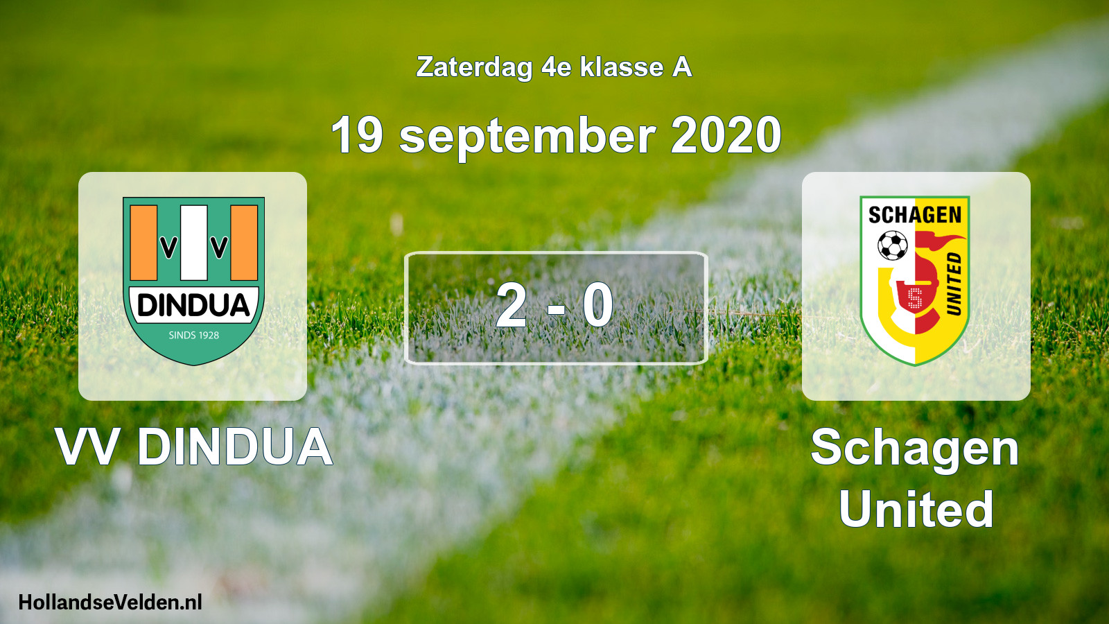 Total number of matches played: VV DINDUA - Schagen United 2 - 0 (19 September 2020)