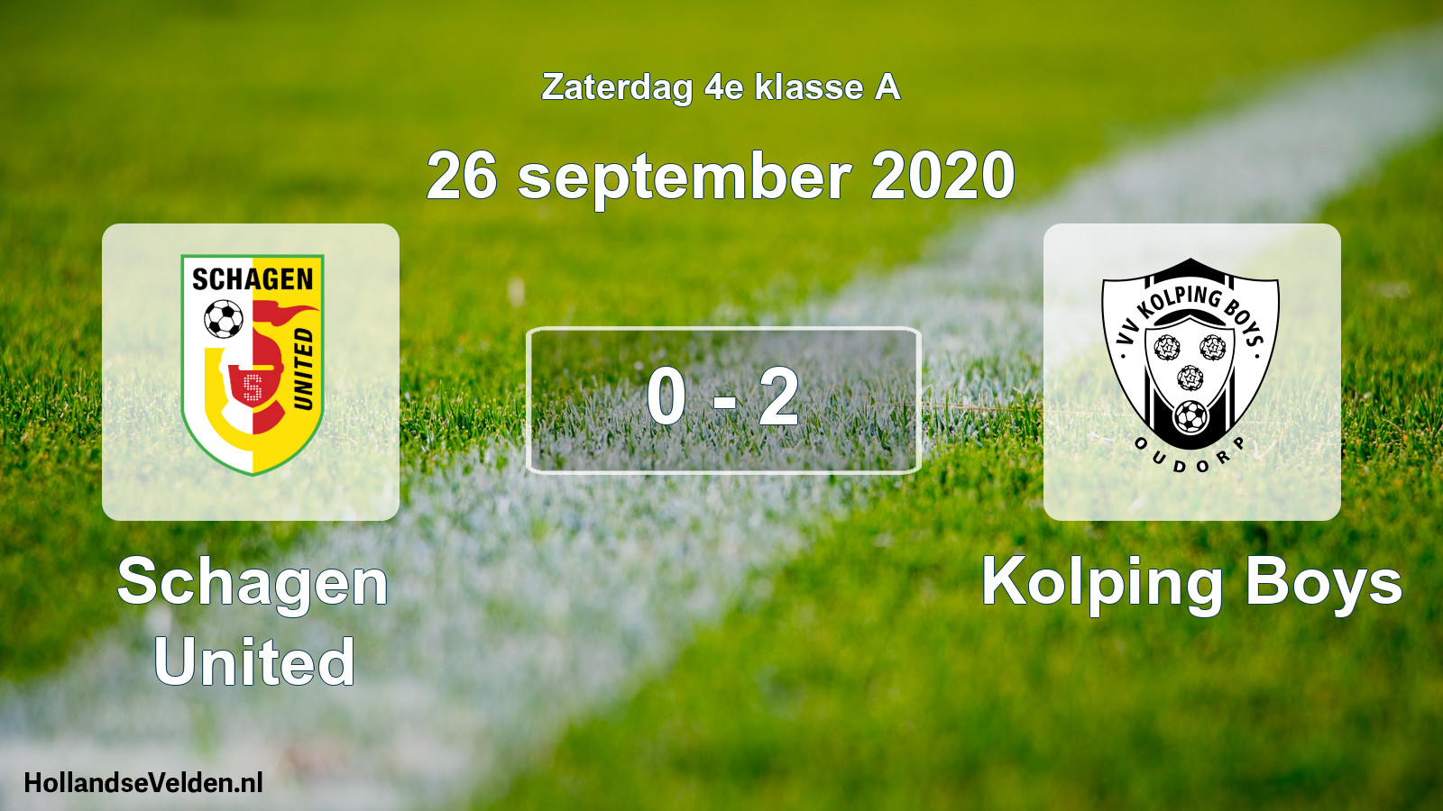 Total number of matches played: Schagen United - Kolping Boys 0 - 2 (26 September 2020)