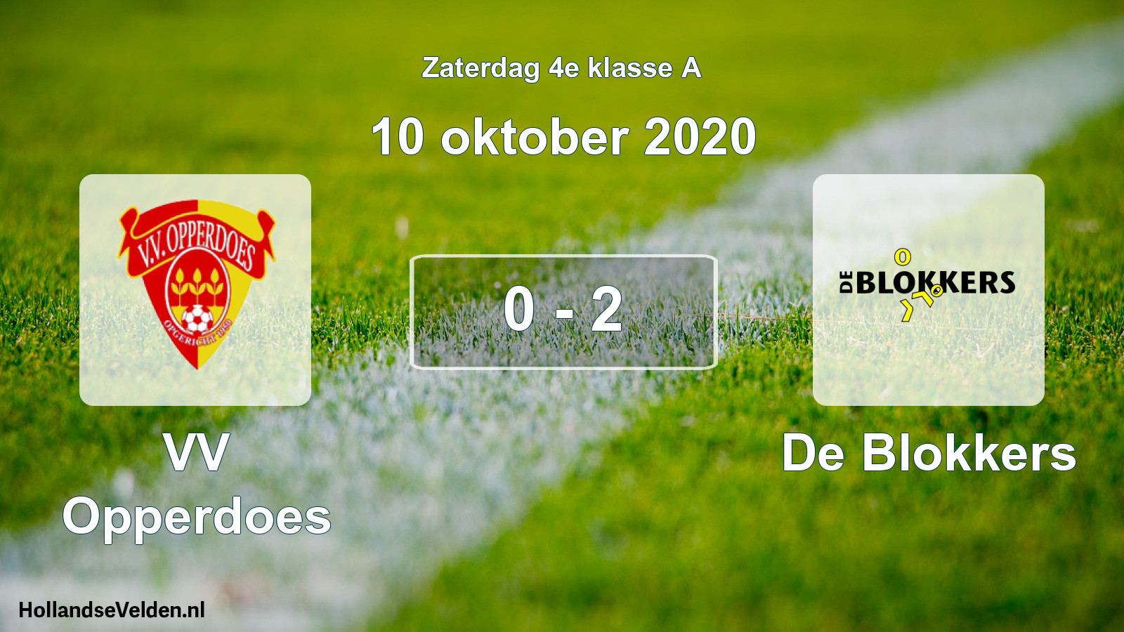 Total number of matches played: VV Opperdoes - De Blokkers 0 - 2 (10 October 2020)