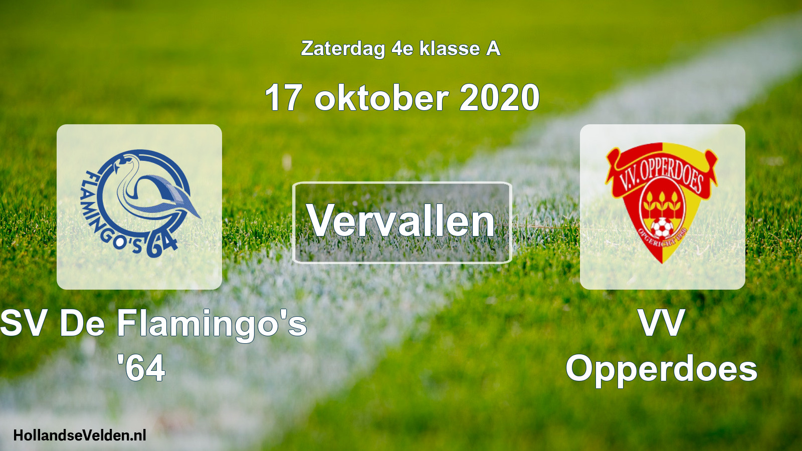 Scheduled Match: ASV De Flamingo's '64 - VV Opperdoes (17 October 2020)