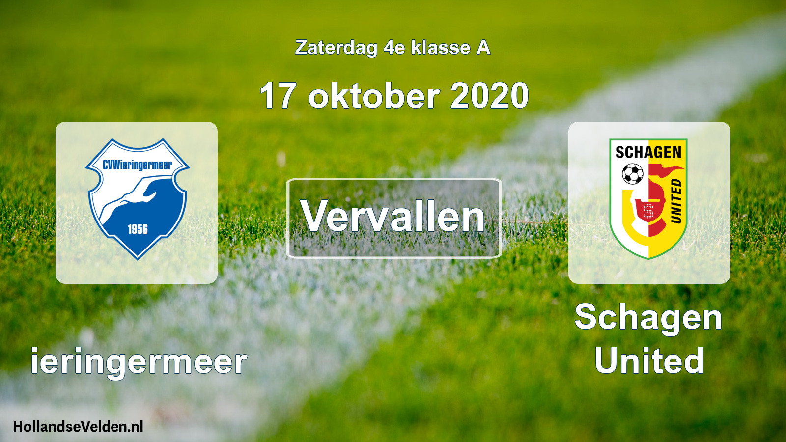 Scheduled Match: Wieringermeer - Schagen United (17 October 2020)