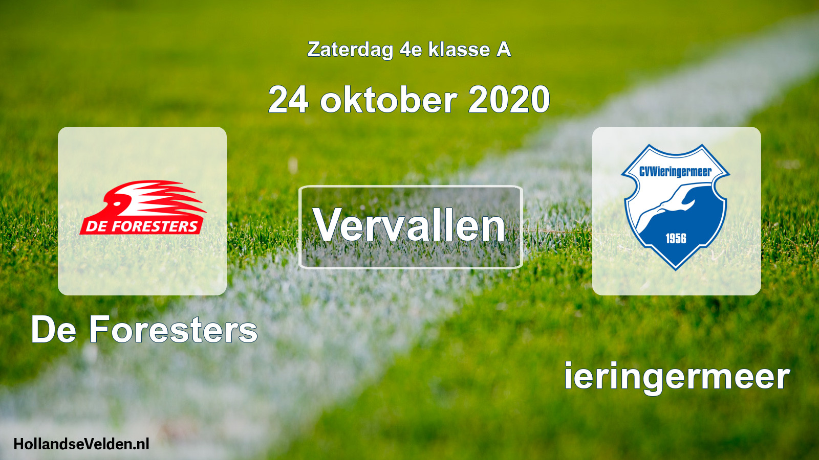 Scheduled Match: De Foresters - Wieringermeer (24 October 2020)