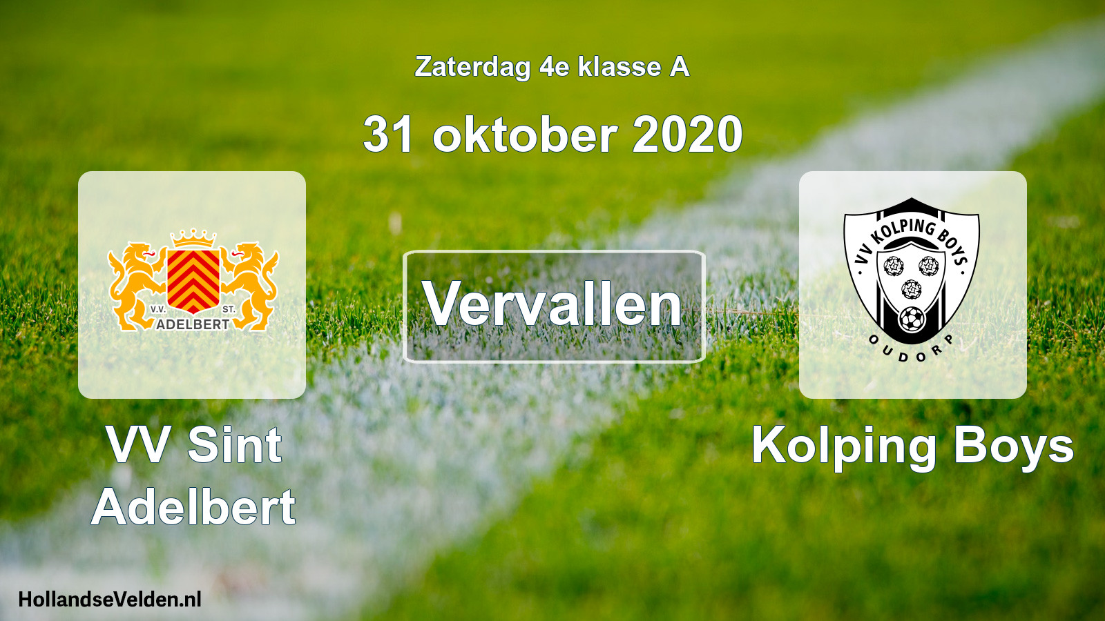 Scheduled Match: VV Sint Adelbert - Kolping Boys (31 October 2020)