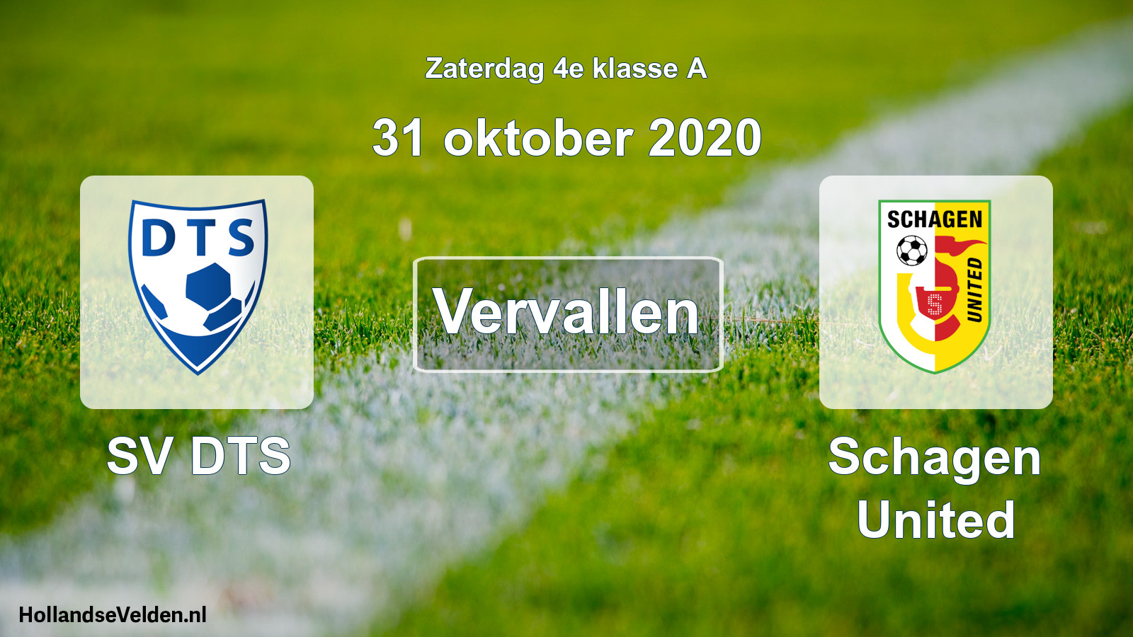 Scheduled Match: SV DTS - Schagen United (31 October 2020)