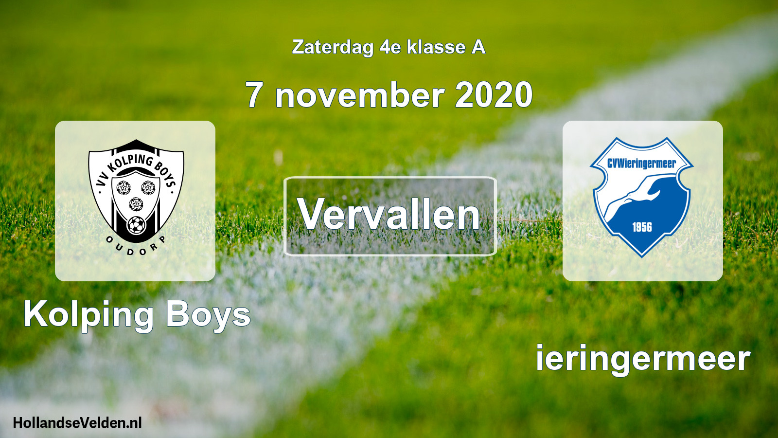 Scheduled Match: Kolping Boys - Wieringermeer (7 November 2020)