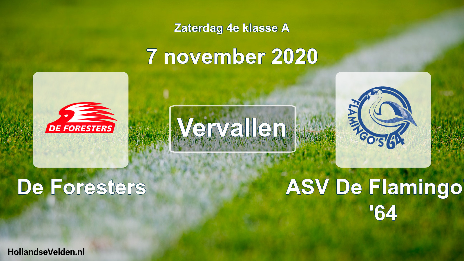 Scheduled Match: De Foresters - ASV De Flamingo's '64 (7 November 2020)