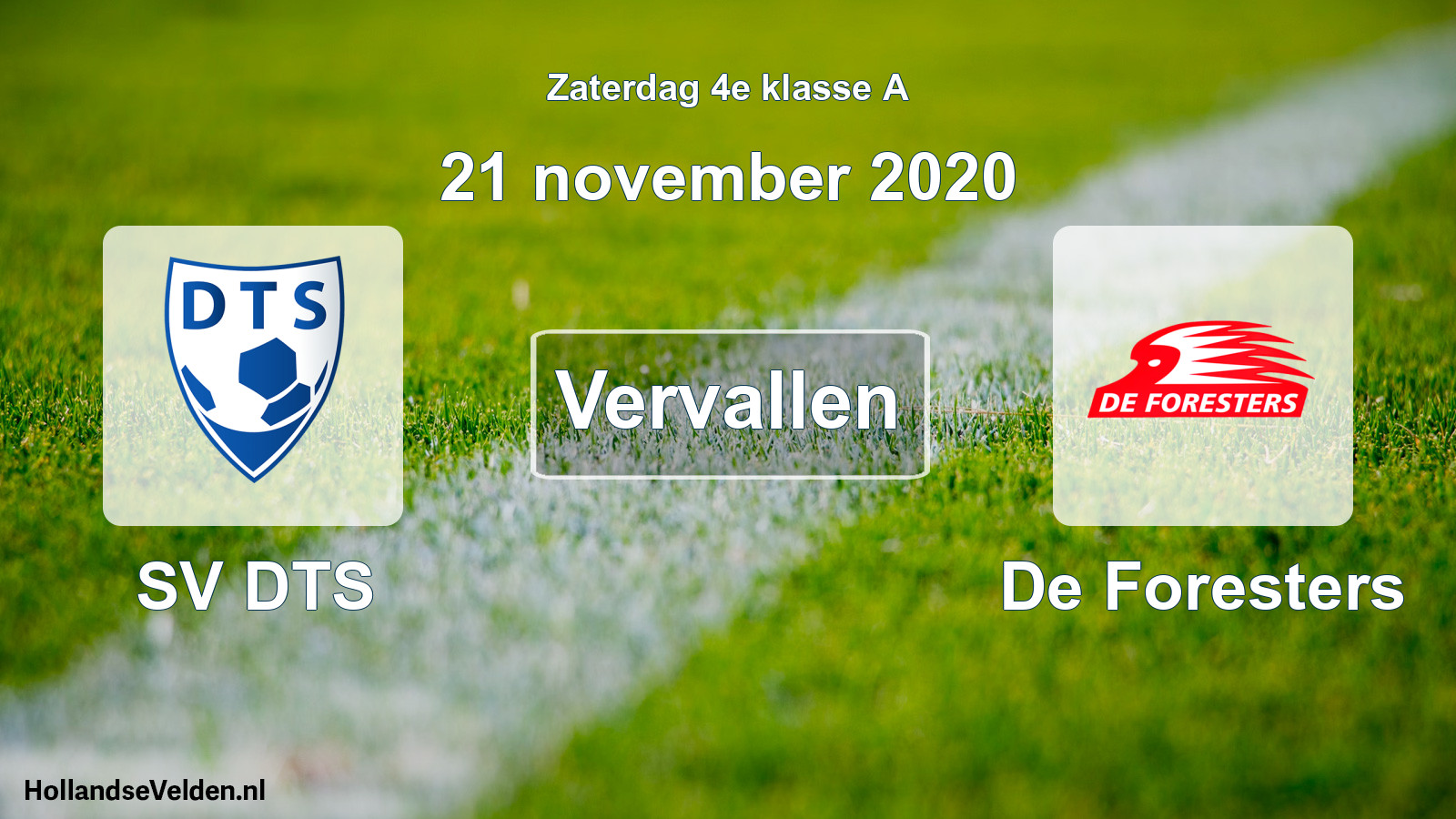Scheduled Match: SV DTS - De Foresters (21 November 2020)