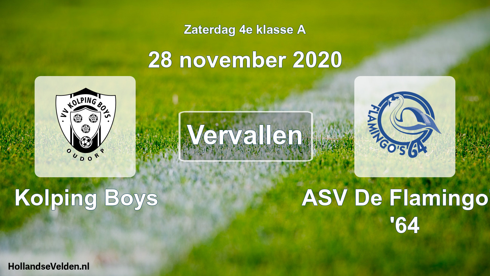 Scheduled Match: Kolping Boys - ASV De Flamingo's '64 (28 November 2020)