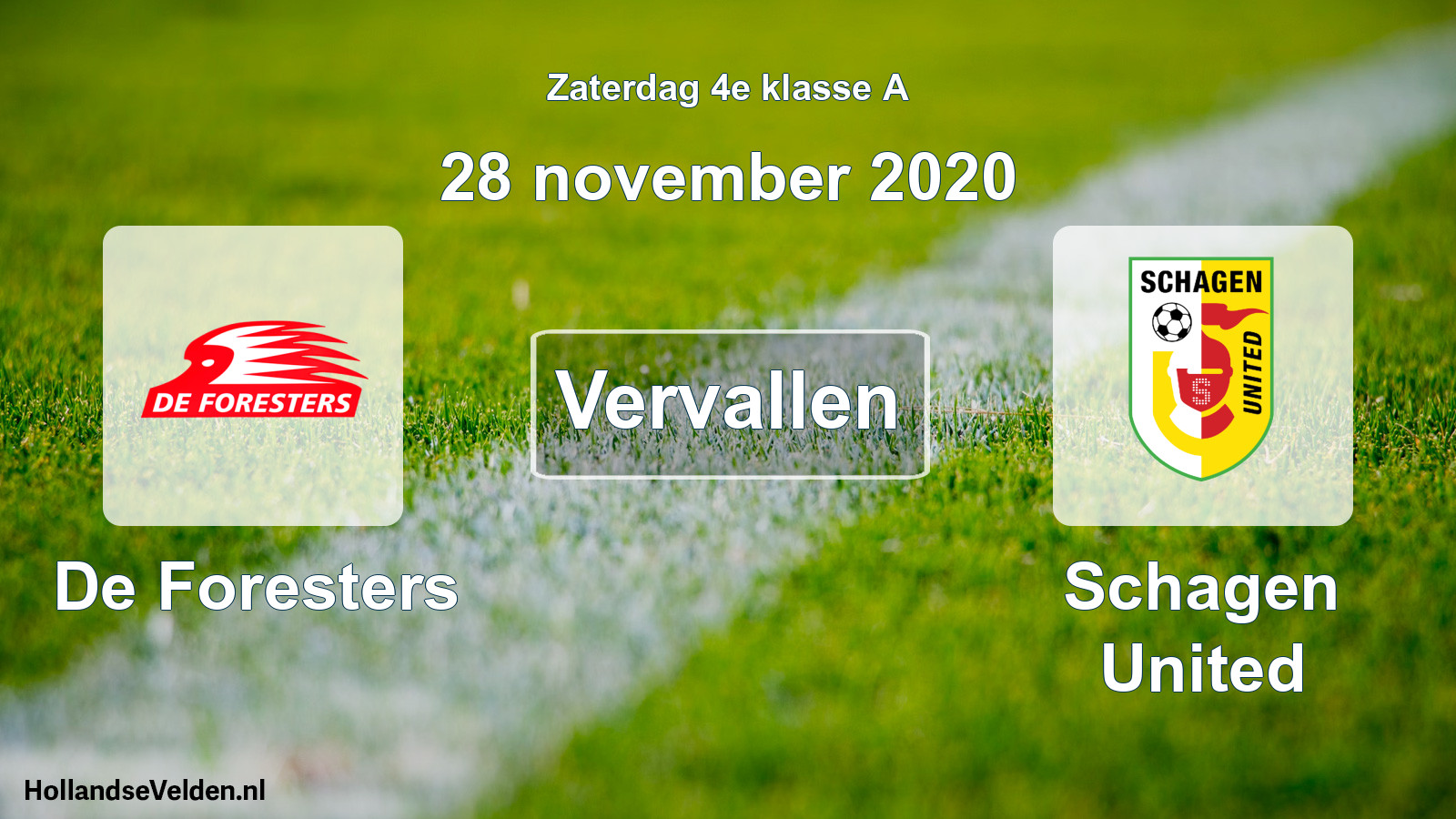 Scheduled Match: De Foresters - Schagen United (28 November 2020)