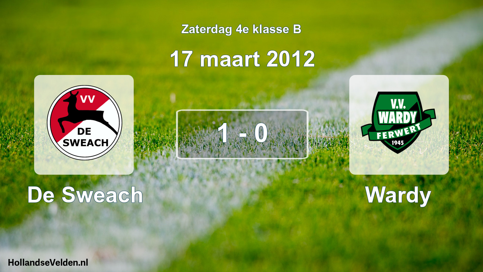 Total number of matches played: De Sweach - Wardy 1 - 0 (17 March 2012)