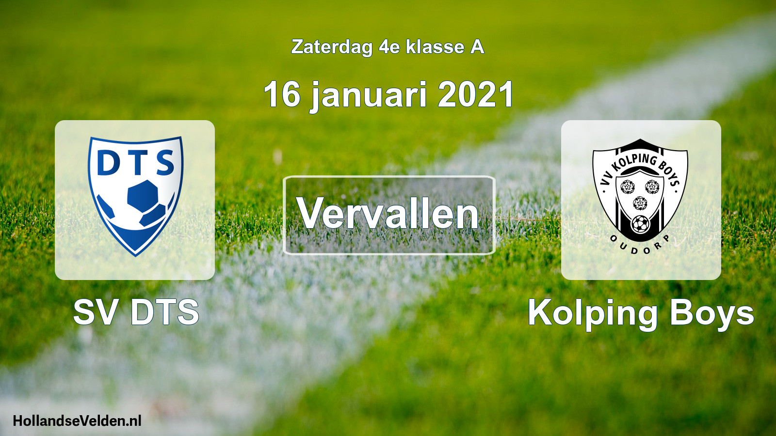 Scheduled Match: SV DTS - Kolping Boys (16 January 2021)