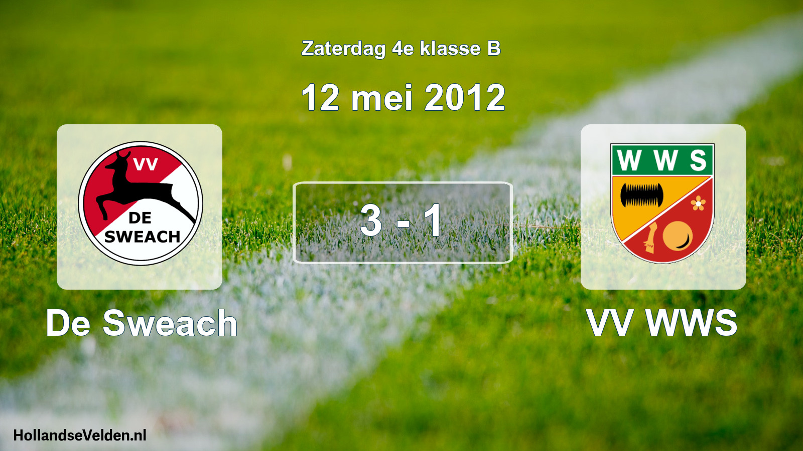 Total number of matches played: De Sweach - VV WWS 3 - 1 (12 May 2012)