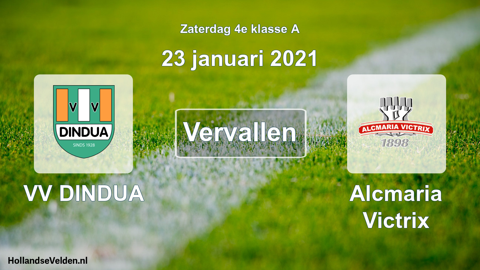 Scheduled Match: VV DINDUA - Alcmaria Victrix (23 January 2021)