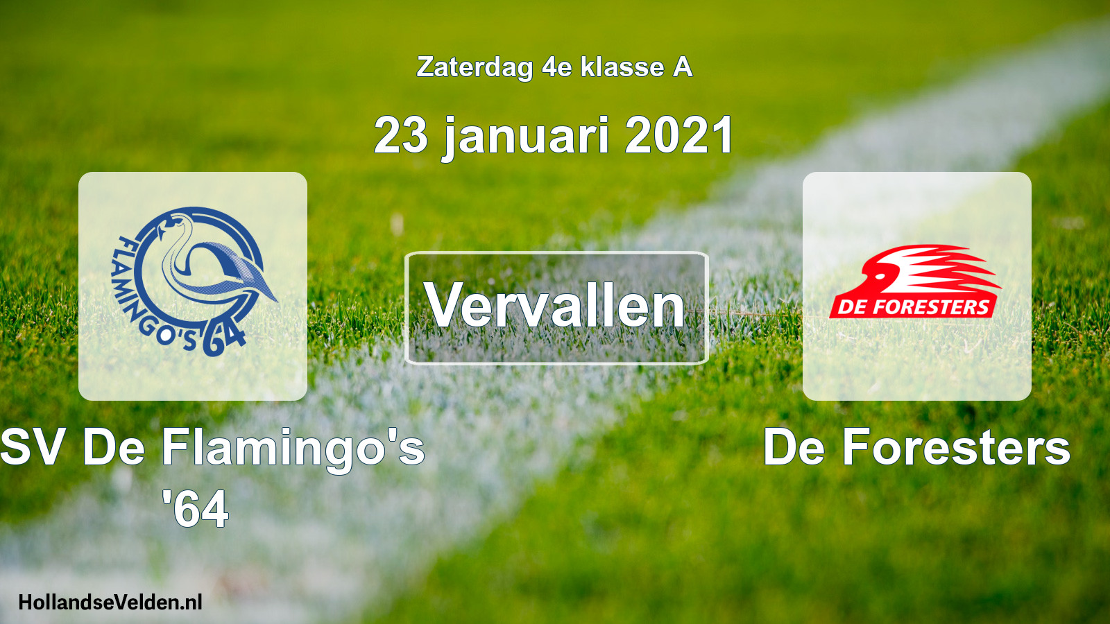 Scheduled Match: ASV De Flamingo's '64 - De Foresters (23 January 2021)