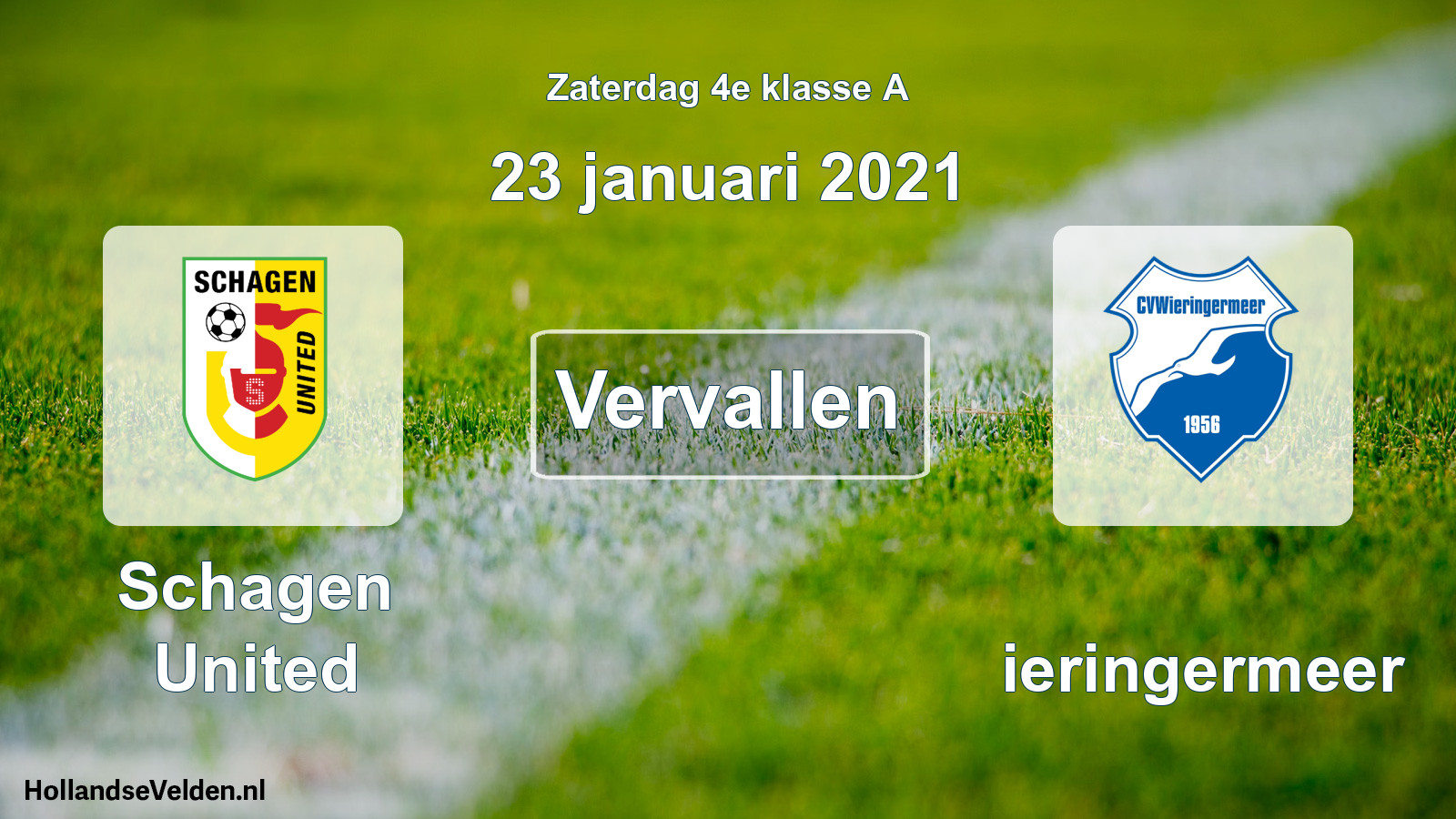 Scheduled Match: Schagen United - Wieringermeer (23 January 2021)