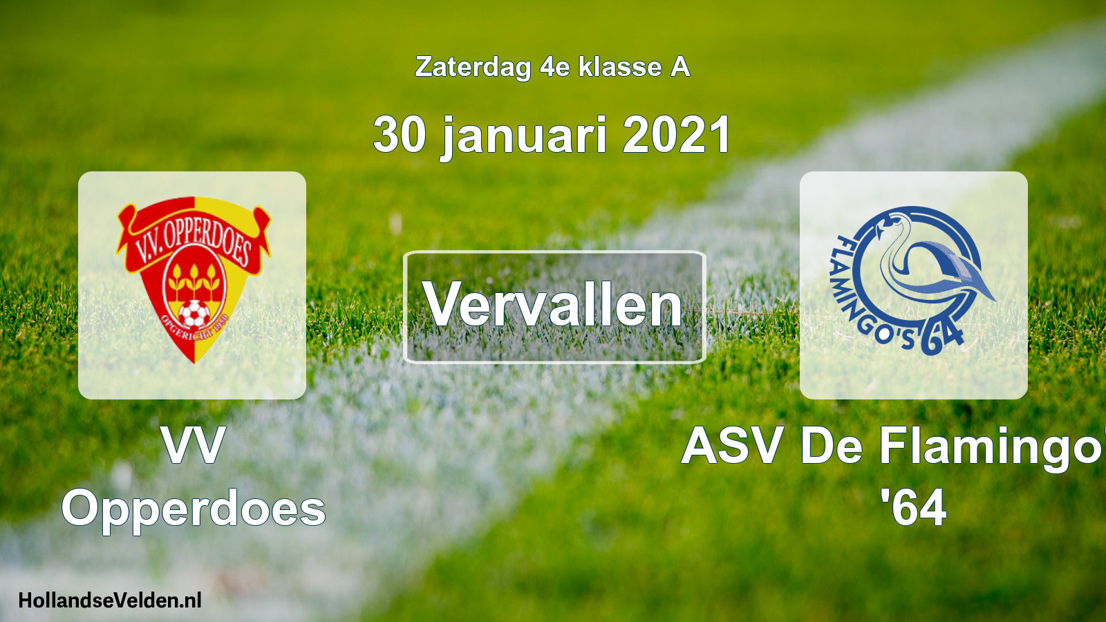 Scheduled Match: VV Opperdoes - ASV De Flamingo's '64 (30 January 2021)