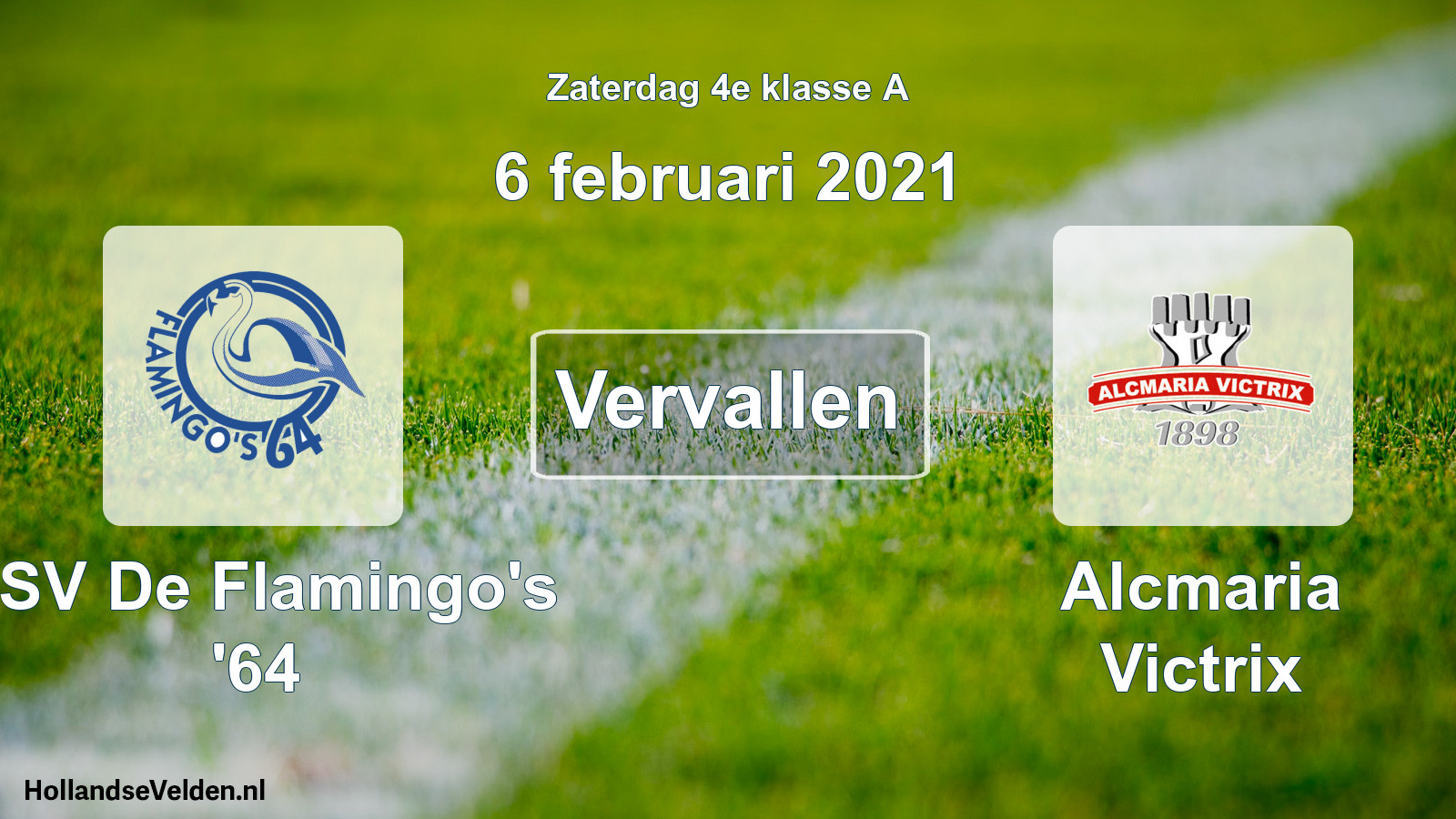 Scheduled Match: ASV De Flamingo's '64 - Alcmaria Victrix (6 February 2021)
