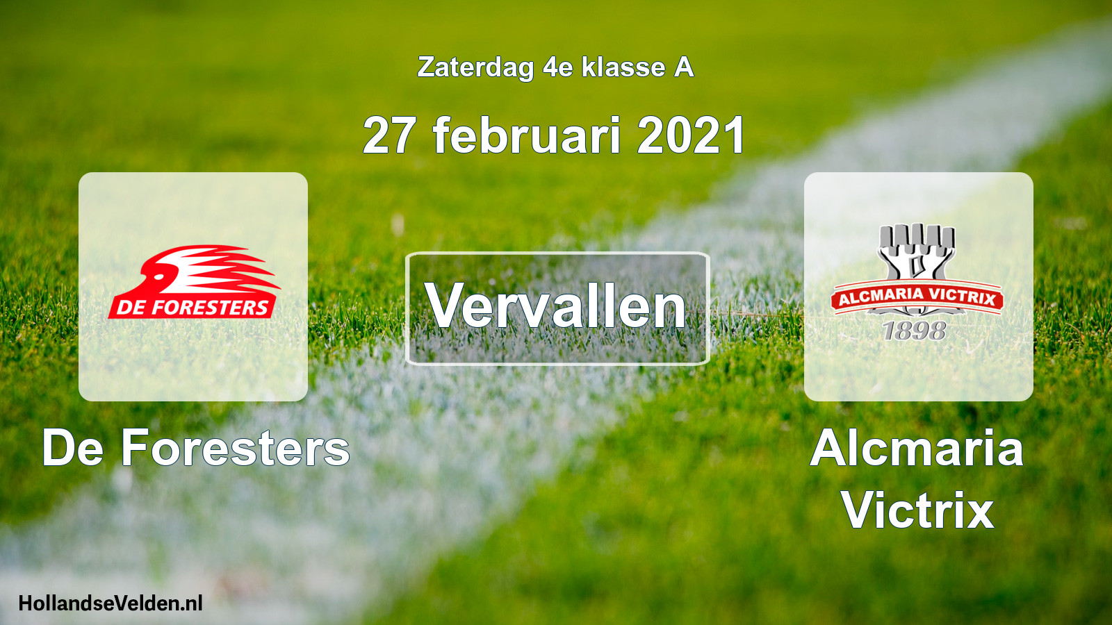 Scheduled Match: De Foresters - Alcmaria Victrix (27 February 2021)