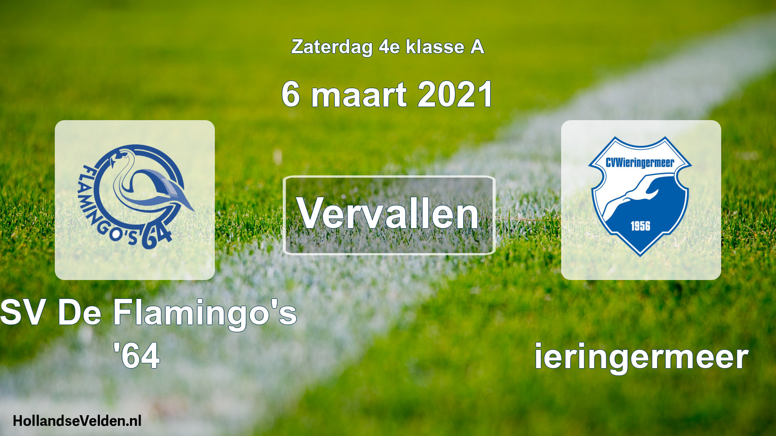 Scheduled Match: ASV De Flamingo's '64 - Wieringermeer (6 March 2021)