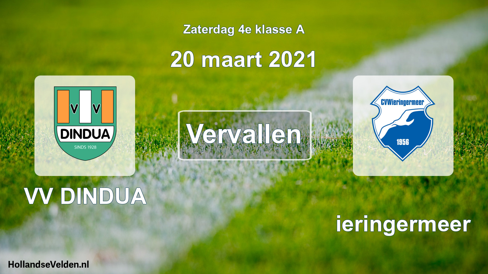 Scheduled Match: VV DINDUA - Wieringermeer (20 March 2021)