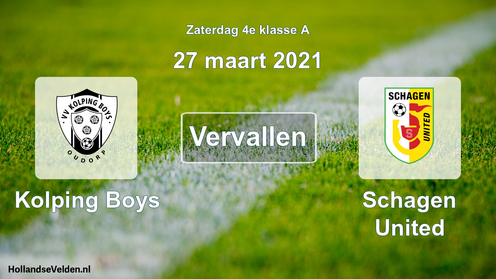 Scheduled Match: Kolping Boys - Schagen United (27 March 2021)