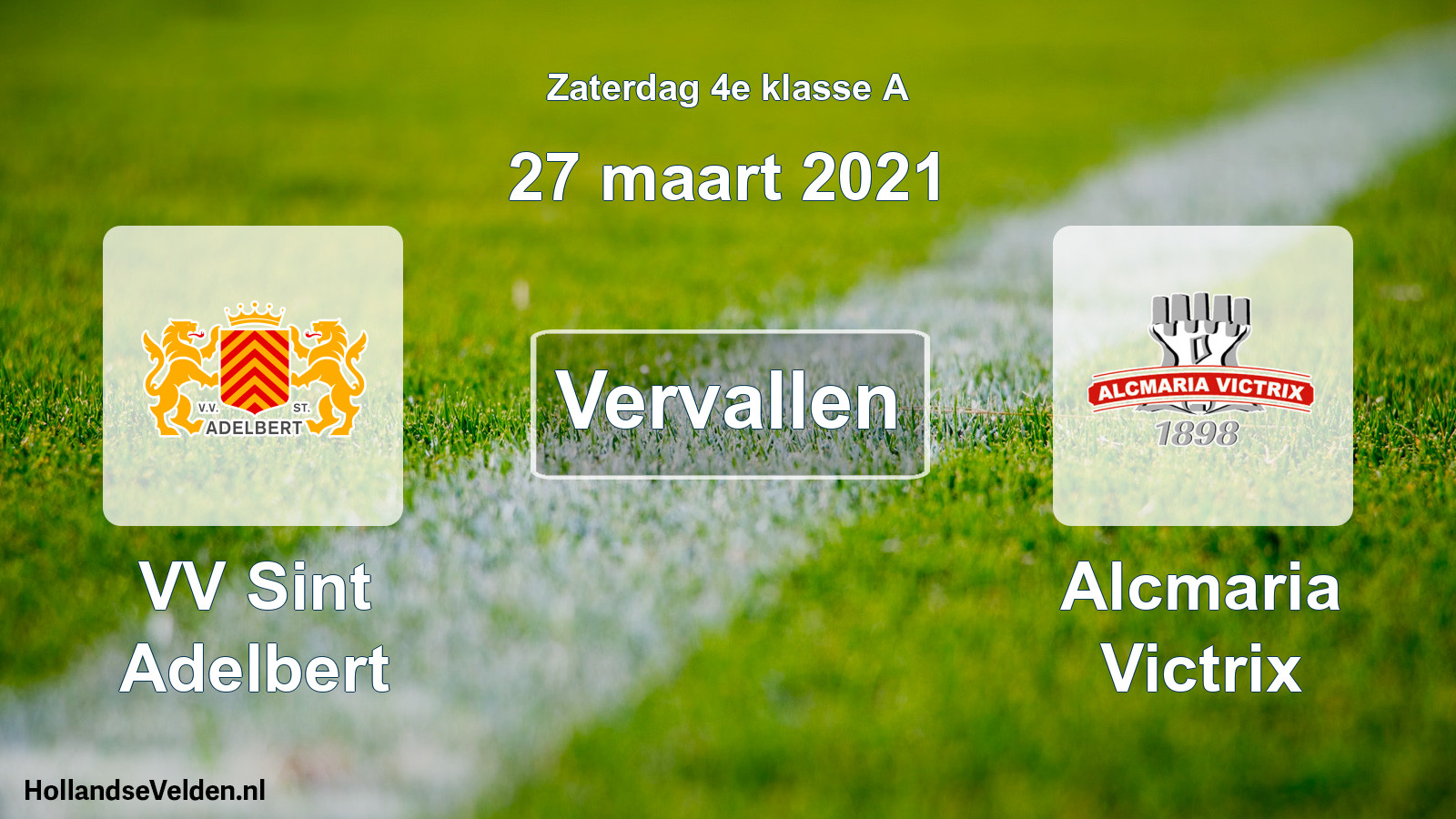 Scheduled Match: VV Sint Adelbert - Alcmaria Victrix (27 March 2021)